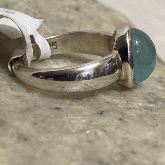 *SOLD*🆕Sterling Silver Aquamarine Cabochon Ring - Picture 4 of 9